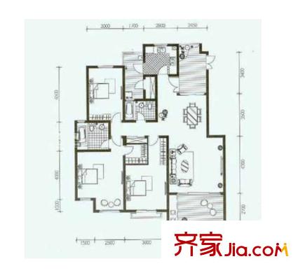 龍湖江與城純小鎮(zhèn) 3室 戶型圖