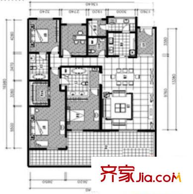 金科花園 3室 戶型圖