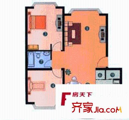 金科花園戶型圖戶型圖 2室2廳1衛(wèi)1廚