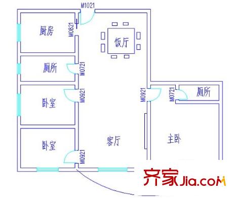 港城花園 3室 戶型圖