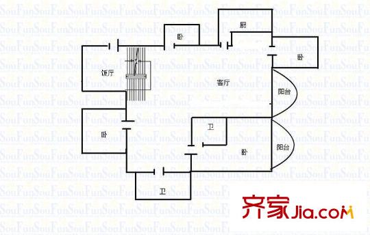 港城花園 4室 戶型圖
