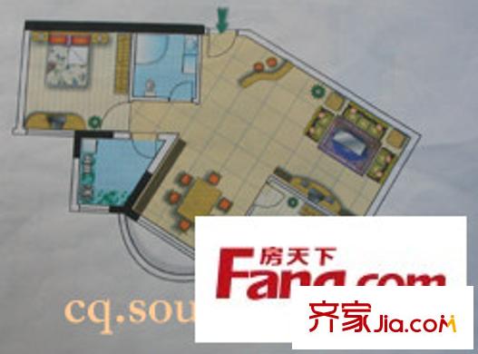 世紀(jì)花城戶型圖戶型圖 2室2廳1衛(wèi)1廚
