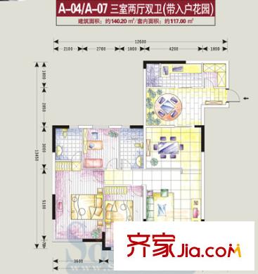 望江閣 戶型圖（帶入戶花園）