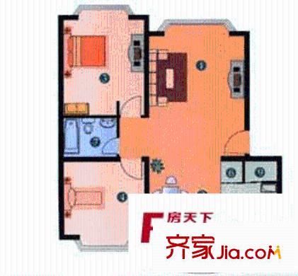 望江閣 2室 戶型圖