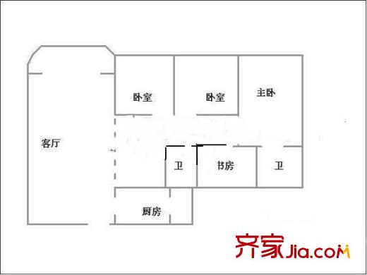 升偉新民居 3室 戶型圖