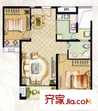 中天香悅?cè)A府 2室 戶型圖