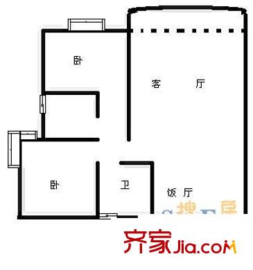 升偉新民居戶型圖 戶型圖 2室3廳2衛(wèi)1廚