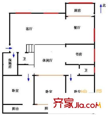 升偉新民居 4室 戶型圖