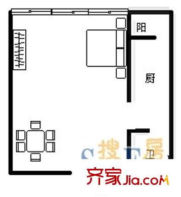 凌云閣 1室 戶型圖