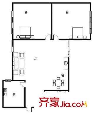 凌云閣 2室 戶型圖