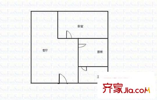 凌云閣 1室 戶型圖