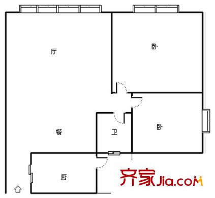 海宇財富雙星 2室 戶型圖