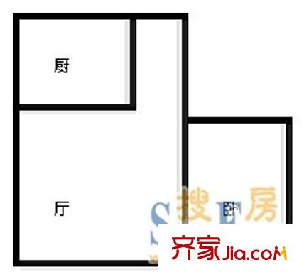 明瑜恒康佳苑 1室 戶型圖