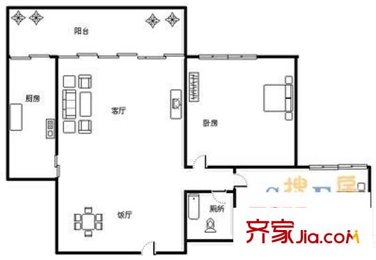 御景豪庭 2室 戶型圖