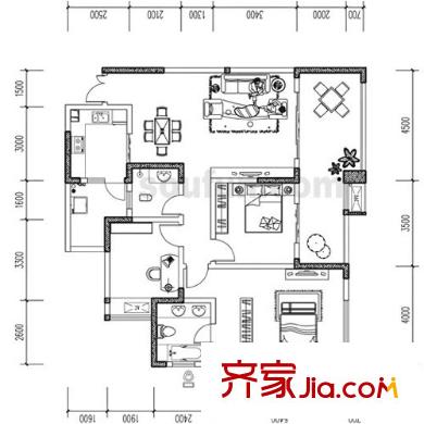 協(xié)信檸檬郡戶型圖戶型圖 3室2廳2衛(wèi)1廚