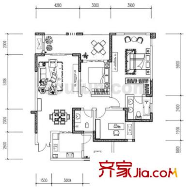 協(xié)信檸檬郡戶型圖戶型圖 3室2廳2衛(wèi)1廚