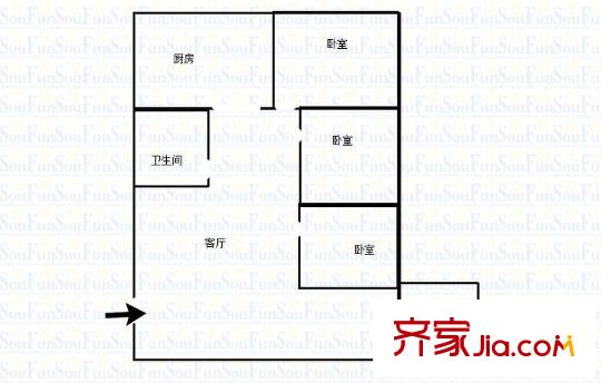 翰林景園 3室 戶型圖