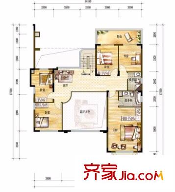 御景豪庭戶型圖 戶型圖 5室2廳2衛(wèi)1廚