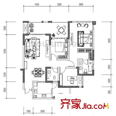 協(xié)信檸檬郡戶型圖戶型圖 3室2廳2衛(wèi)1廚