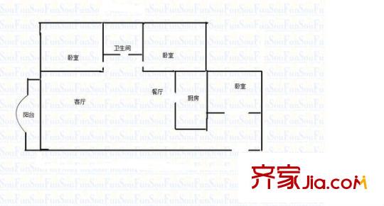 翰林景園 3室 戶型圖