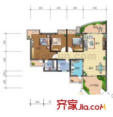 榮鼎國際戶型圖戶型圖1 3室2廳2衛(wèi)1廚