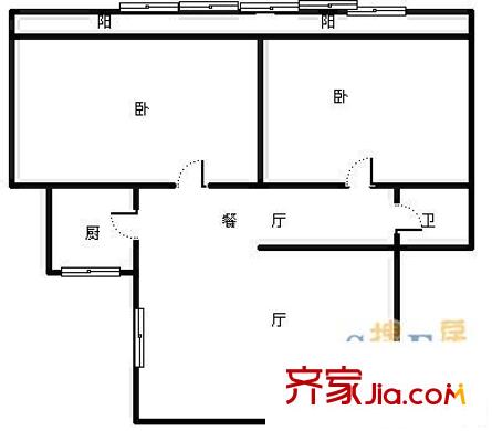棗子嵐埡 2室 戶型圖