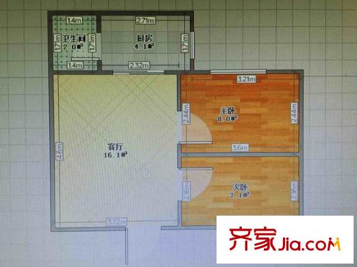 棗子嵐埡 2室 戶型圖