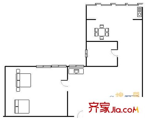 棗子嵐埡 1室 戶型圖