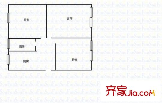 棗子嵐埡 2室 戶型圖