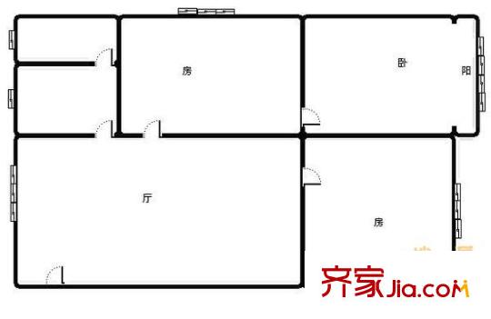 棗子嵐埡戶(hù)型圖 戶(hù)型圖 3室1廳1衛(wèi)1廚
