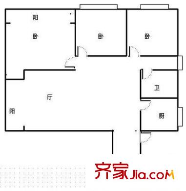 棗子嵐埡 3室 戶(hù)型圖