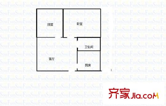 鵬潤藍(lán)海A區(qū) 1室 戶型圖