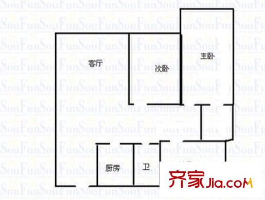 龍湖南苑 3室 戶型圖