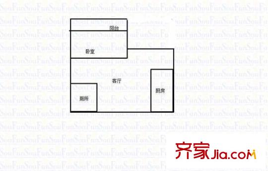 鵬潤(rùn)藍(lán)海A區(qū) 1室 戶型圖