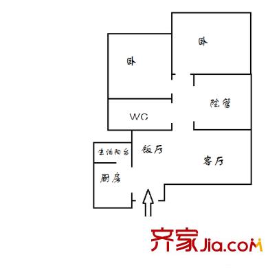 鵬潤(rùn)藍(lán)海A區(qū) 3室 戶型圖