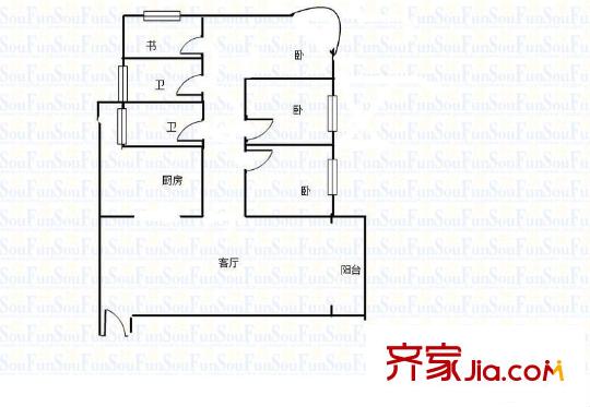 華庭錦園 3室 戶型圖