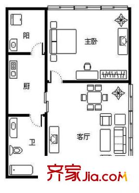 華庭錦園戶型圖 戶型圖 2室2廳1衛(wèi)1廚