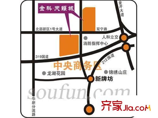 金科天籟城美社交通圖