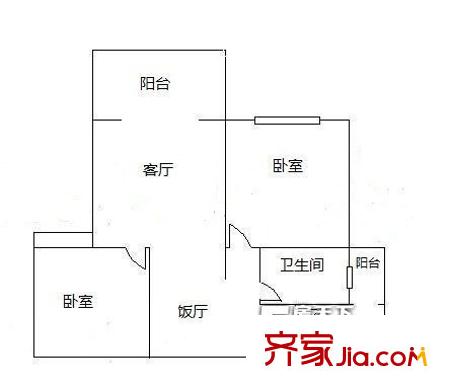 華歐理想城 2室 戶型圖