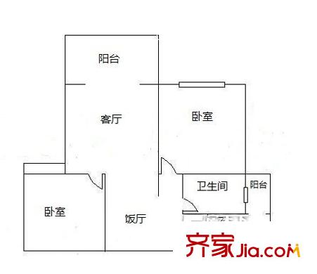 華歐理想城 2室 戶型圖