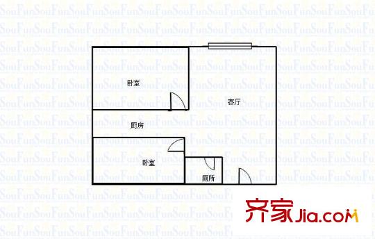 水晶石國際公寓 2室 戶型圖