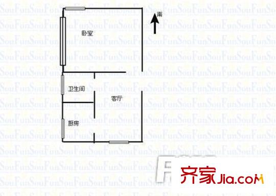 華天俊秀 1室 戶型圖