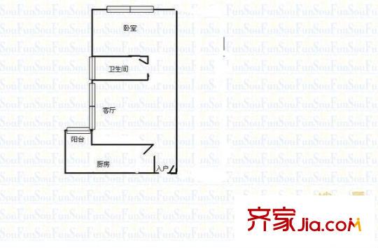 華天俊秀 1室 戶型圖