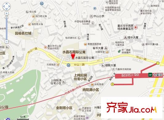 水晶石國際公寓交通圖 