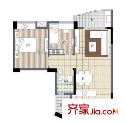 紅鼎國際名苑 2室 戶型圖