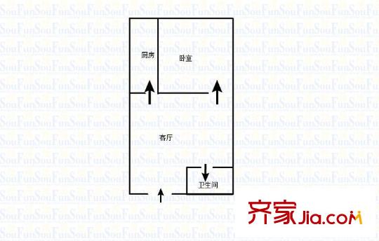 紅鼎國(guó)際名苑 1室 戶型圖