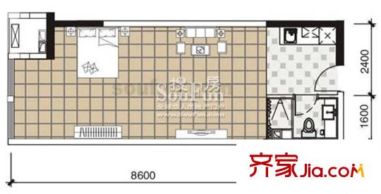 融匯新時(shí)代戶型圖戶型圖 1室1廳1衛(wèi)1廚