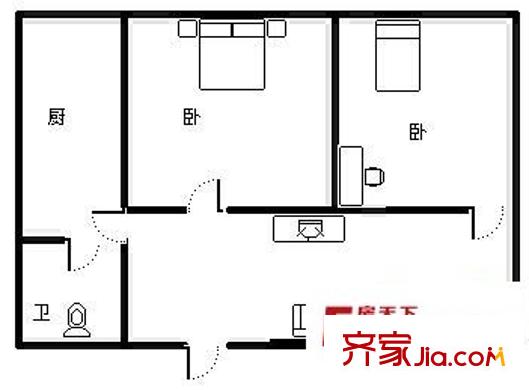 華天俊秀 2室 戶型圖
