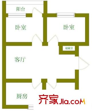 華天俊秀 2室 戶型圖