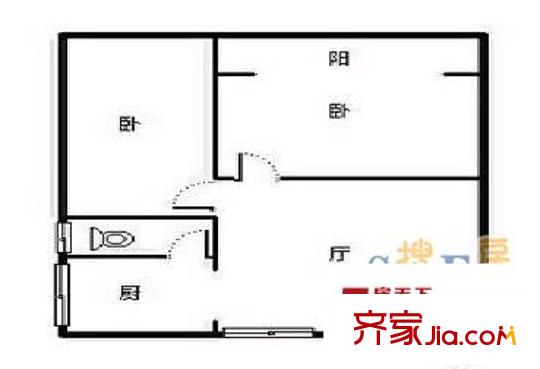 利得爾大廈 2室 戶型圖